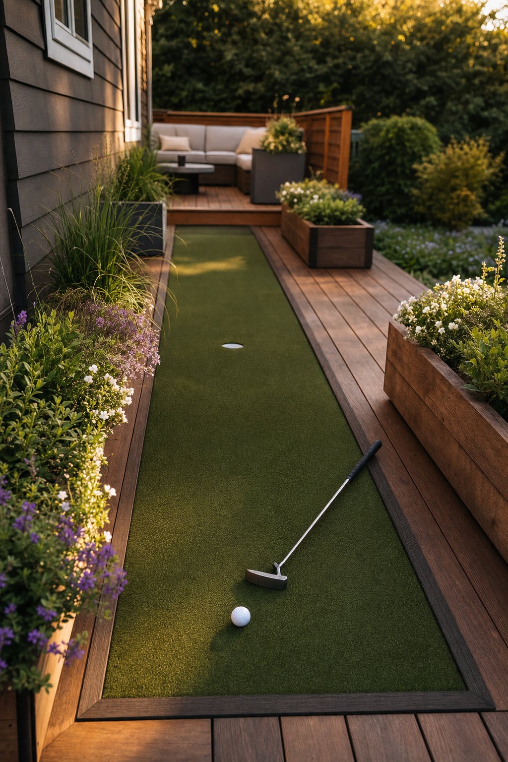 The Deck Putting Strip backyard golf idea