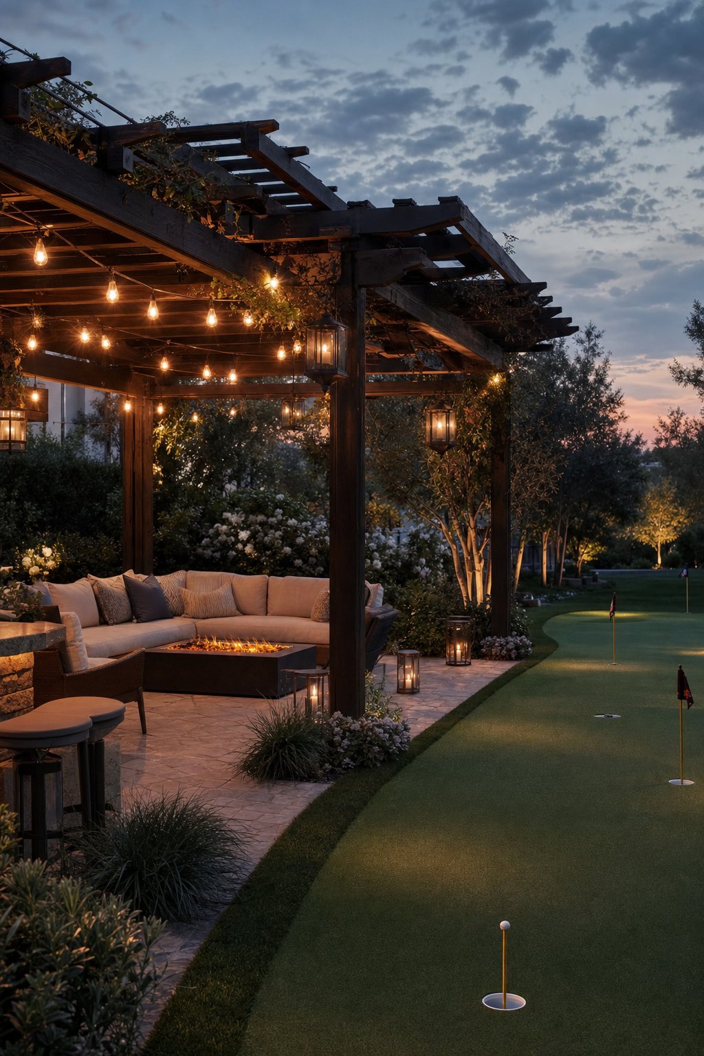The Pergola Golf Lounge backyard golf idea