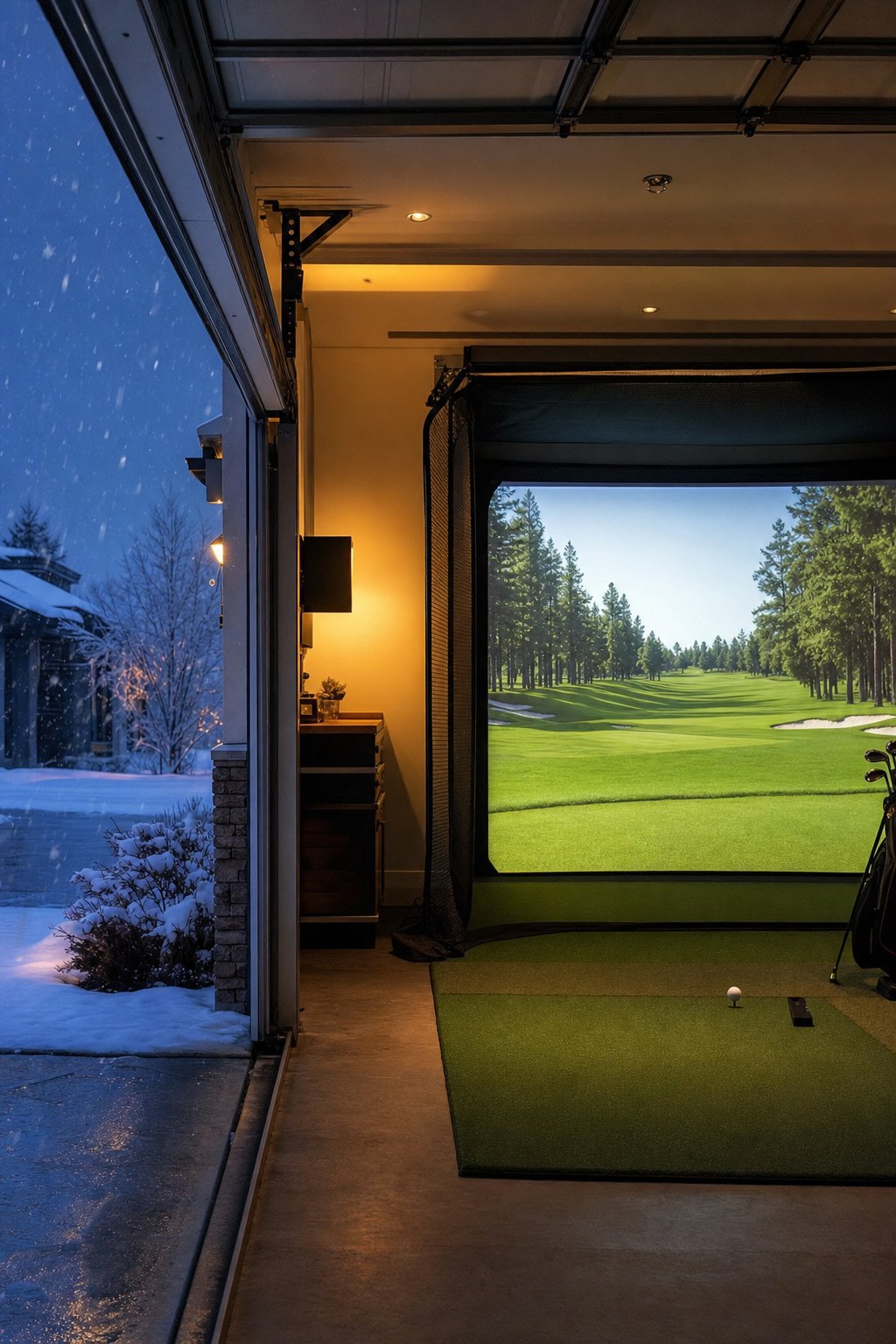 The Garage Bay (For When Weather Wins) backyard golf idea